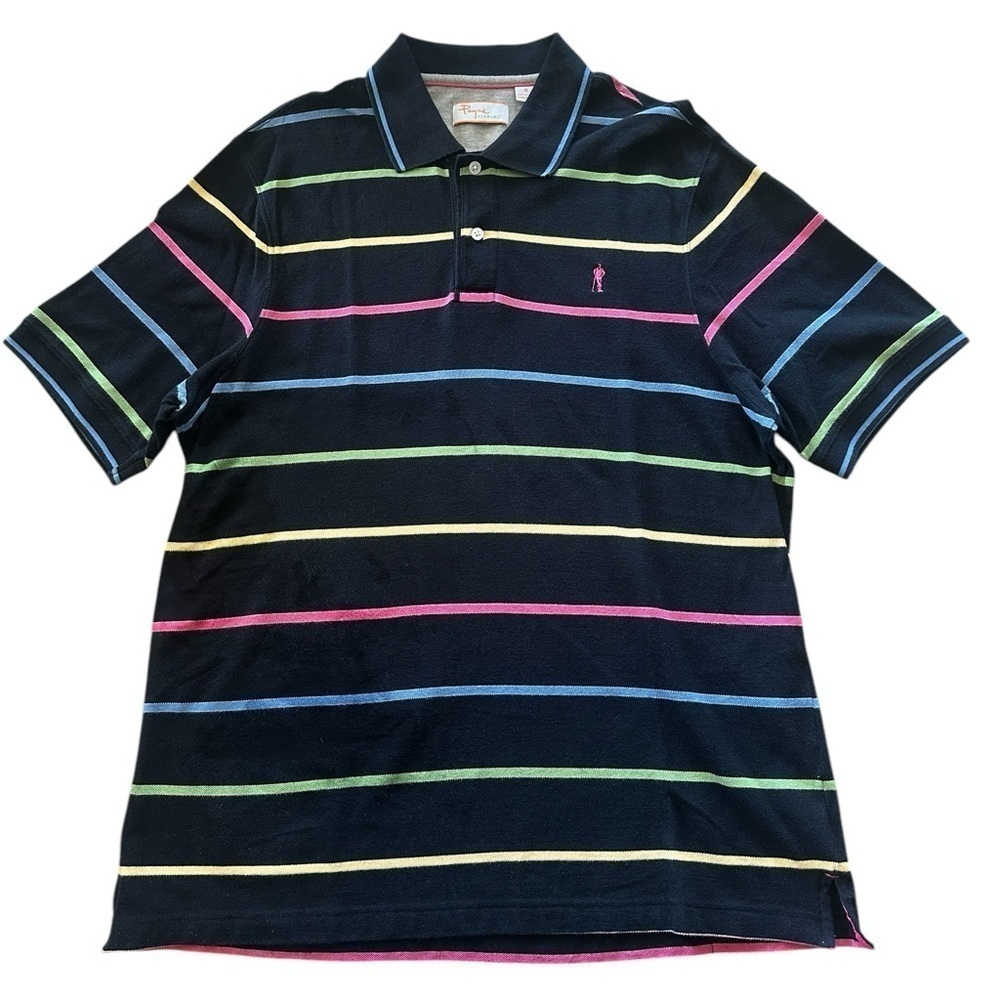 Vintage Payne Stewart Retro Golf Polo Shirt - Mens Size Medium - Black and Neon - Picture 2 of 4